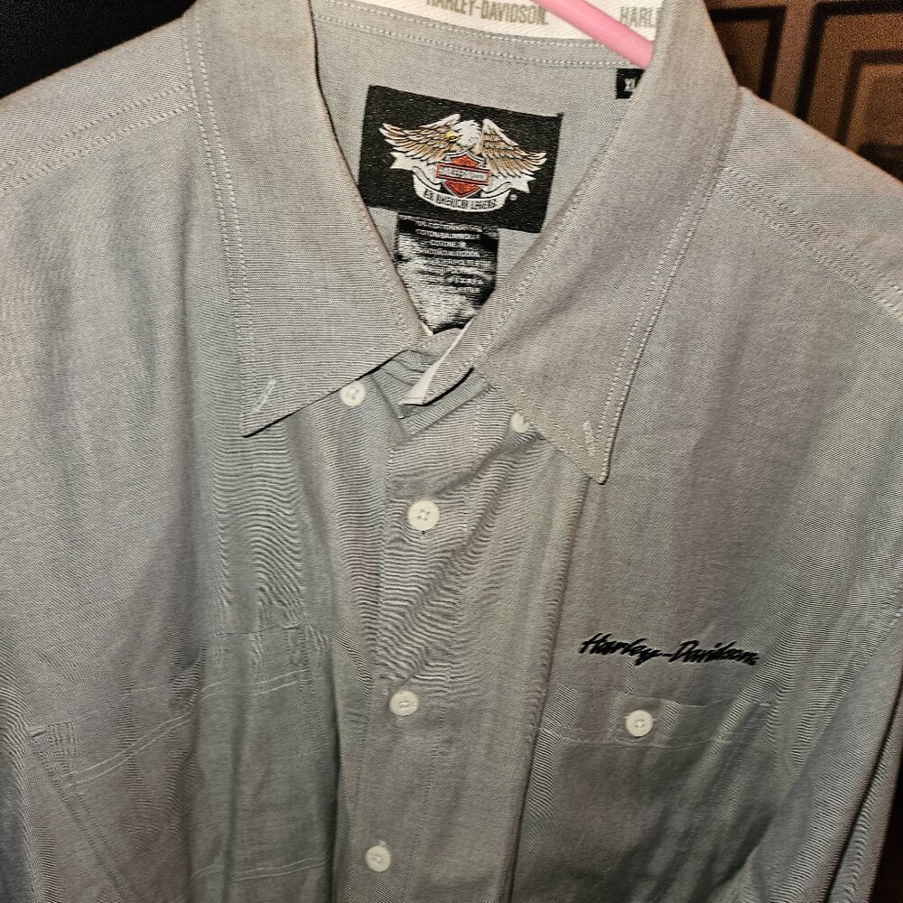 Harley Davidson Men Dress Shirt Button Down Long Sleeve